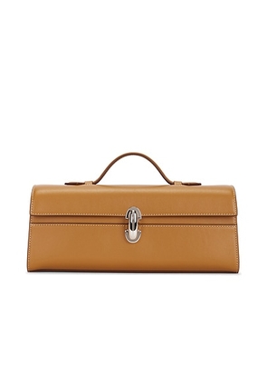 Savette Slim Symmetry Pochette Bag in Saddle - Tan. Size all.