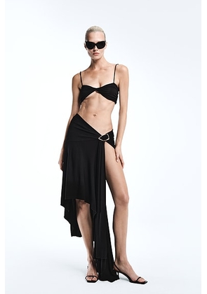 REVOLVE LOS ANGELES Alessia Asymmetric Skirt in Black - Black. Size XL (also in L, M, S, XS, XXS).