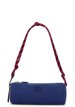 Miu Miu Gabardine Nastro Shoulder Bag in Indaco & Amaranto - Blue. Size all.
