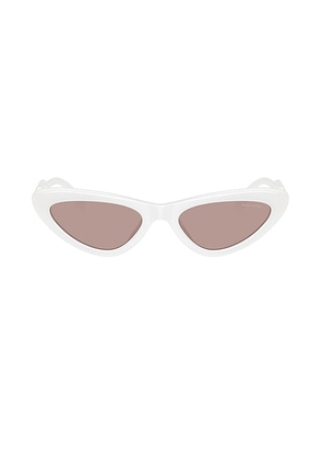 Miu Miu Cat Eye Sunglasses in White - White. Size all.