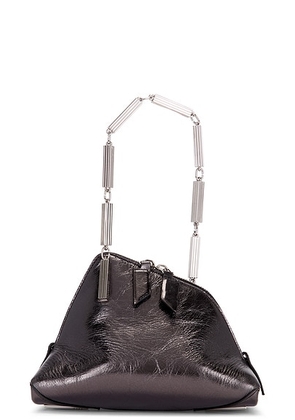 THE ATTICO La Scala Clutch in Dark Grey - Grey. Size all.