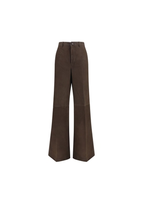 Rick Owens Brown Calf Leather Bos Taurus Casual Pants - 27