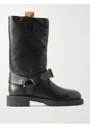 Burberry - Buckled Leather Boots - Black - IT35,IT36,IT36.5,IT37,IT37.5,IT38,IT38.5,IT39,IT39.5,IT40,IT40.5,IT41