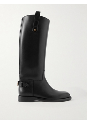 Burberry - Buckled Leather Knee Boots - Black - IT36.5,IT37,IT37.5,IT38,IT38.5,IT39,IT39.5,IT40,IT41