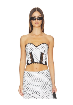 Charo Ruiz Ibiza Fiare Top in White,Black. Size S. Also in XS, M, L, XL.