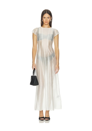 ALIGNE Carly Sheer Seam Detail Dress in White. Size 4. Also in 2, 6, 8, 10.