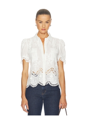 Generation Love Mina 3d Voile Shirt in White. Size XS. Also in S, M, L, XL.