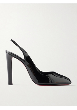 Christian Louboutin - Fannylove 100 Patent-leather Slingback Pumps - Black - IT36,IT36.5,IT37,IT37.5,IT38,IT38.5,IT39,IT39.5,IT40,IT40.5,IT41,IT41.5,IT42
