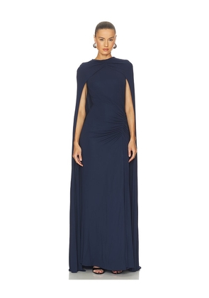 SIMKHAI Demi Cape Gown in Navy. Size 4. Also in 6.