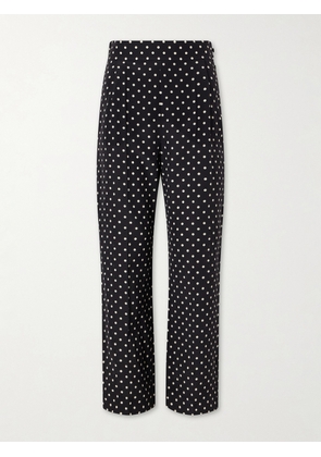 Valentino Garavani - Polka-dot Silk Crepe De Chine Wide-leg Pants - Black - IT36,IT38,IT40,IT42,IT44,IT46