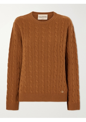 Valentino Garavani - Cable-knit Cashmere Sweater - Brown - xx small,x small,small,medium,large,x large