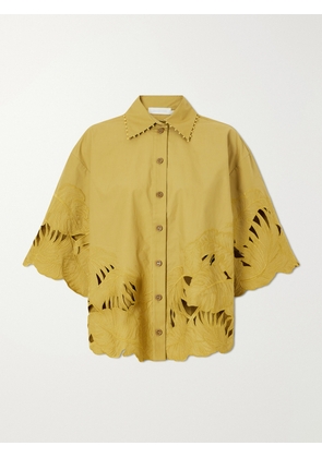 Zimmermann - Mahon Embroidered Cotton Shirt - Green - 00,0,1,2,3,4
