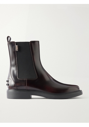 Tod's - Studded Glossed-leather Chelsea Boots - Burgundy - IT36,IT36.5,IT37,IT37.5,IT38,IT38.5,IT39,IT39.5,IT40,IT40.5,IT41,IT41.5,IT42