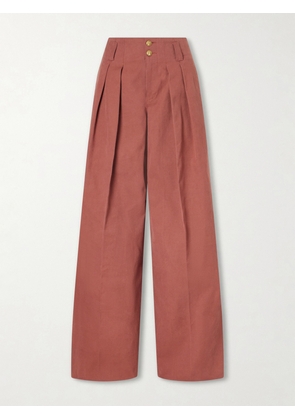 Chloé - High-rise Cotton Wide-leg Pants - Red - FR 34,FR 36,FR 38,FR 40,FR 42,FR 44