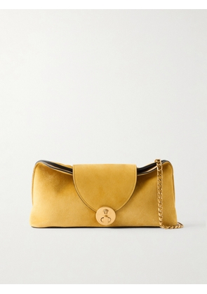Versace - Vivienne Logo-embellished Suede Clutch - Yellow - One size