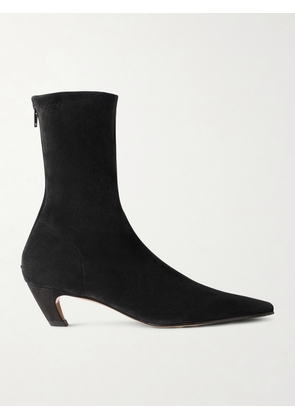 KHAITE - Arizona Suede Ankle Boots - Black - IT35,IT36,IT37,IT38,IT39,IT40,IT41,IT42