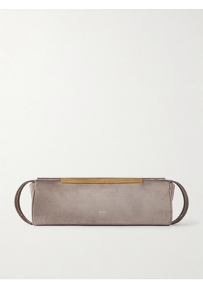 KHAITE - Donna Suede Clutch - Gray - One size