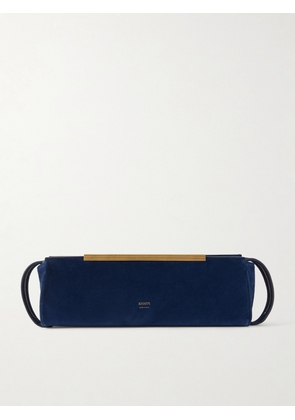 KHAITE - Donna Suede Clutch - Blue - One size
