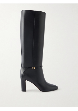Valentino Garavani - Pattie 85 Buckle-embellished Leather Knee Boots - Black - IT36,IT37,IT37.5,IT38,IT38.5,IT39,IT39.5,IT40,IT41,IT42
