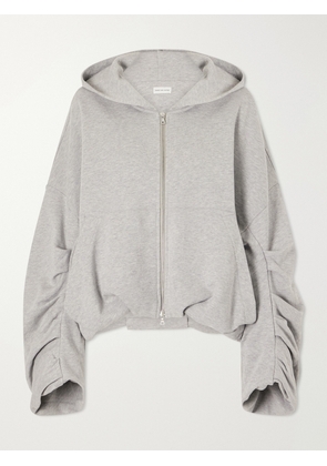 Dries Van Noten - Cotton-jersey Zip-up Hoodie - Gray - x small,small,medium,large