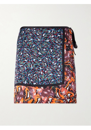 Dries Van Noten - Gabrinas Printed Satin Wrap Mini Skirt - Blue - One size