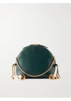 Erdem - Floral Embellished Leather Shoulder Bag - Green - One size