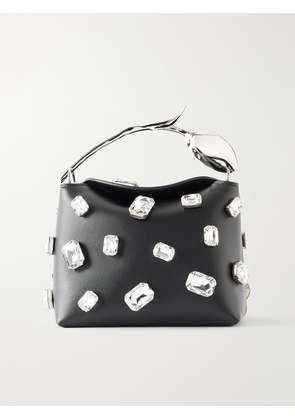 Erdem - Bloom Mini Crystal-embellished Leather Clutch - Black - One size