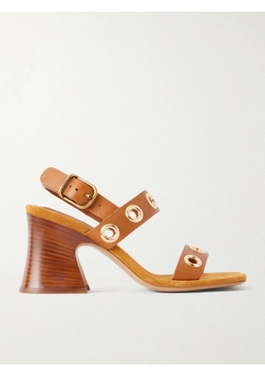 Chloé - Embellished Leather Sandals - Brown - IT36,IT36.5,IT37,IT38,IT38.5,IT39,IT39.5,IT40,IT41