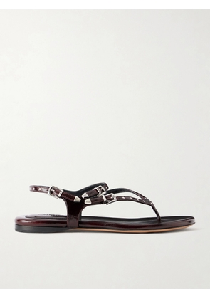 Chloé - Studded Patent Leather Sandals - Burgundy - IT35,IT36,IT37,IT38,IT39,IT40,IT41