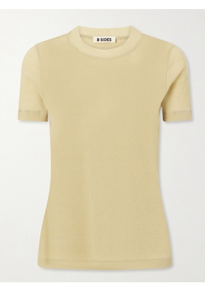 B SIDES - Vivien Ribbed Cotton-blend T-shirt - Brown - x small,small,medium,large