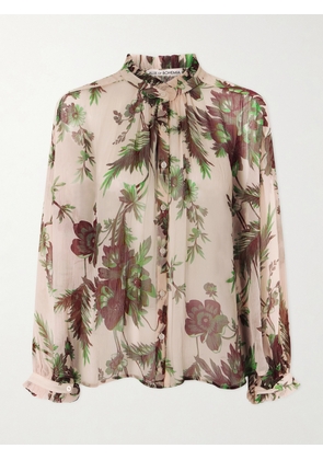 ALIX OF BOHEMIA - Poet Summermoss Floral-print Chiffon Blouse - Neutrals - x small,small,medium,large,x large