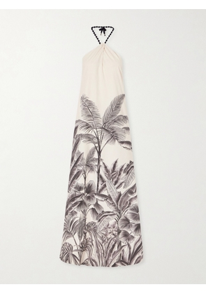 Andres Otalora - Kalahari Printed Cotton-poplin Maxi Dress - Neutrals - US0,US2,US4,US6,US8,US10