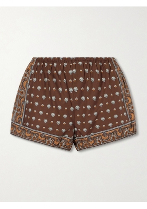 DÔEN - Vienna Printed Cotton Shorts - Burgundy - xx small,x small,small,medium,large,x large