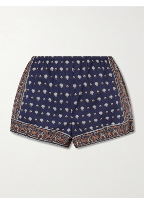 DÔEN - Vienna Printed Cotton Shorts - Blue - xx small,x small,small,medium,large,x large