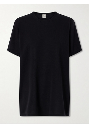 TOTEME - Lyocell And Cashmere-blend T-shirt - Black - xx small,x small,small,medium,large,x large