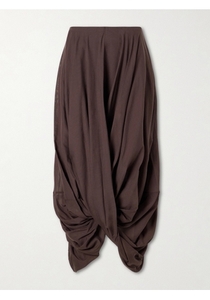 TOTEME - Draped Organic Cotton And Lyocell-blend Maxi Skirt - Brown - DK32,DK34,DK36,DK38,DK40,DK42