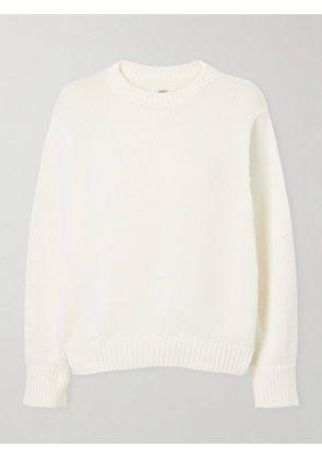 TOTEME - Oversized Organic Cotton-blend Sweater - White - xx small,x small,small,medium,large,x large