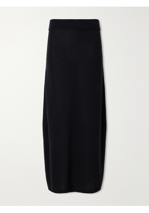 TOTEME - Lyocell And Cashmere-blend Knitted Maxi Skirt - Black - xx small,x small,small,medium,large,x large