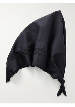 STAUD - + Da Adolfo Sunny Lace-trimmed Cotton Headscarf - Black - One size