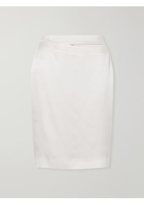 TOVE - June Cut-out Silk-satin Knee-length Skirt - White - FR 34,FR 36,FR 38,FR 40,FR 42
