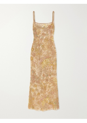 Clio Peppiatt - Soléa Embellished Tulle Gown - Yellow - x small,small,medium,large