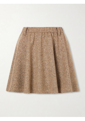 Brunello Cucinelli - Pleated Wool-blend Tweed Mini Skirt - Brown - IT36,IT38,IT40,IT42,IT44,IT46,IT48