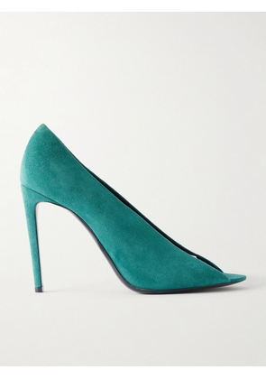 Valentino Garavani - Révélé Logo-embellished Pvc-trimmed Suede Pumps - Blue - IT35,IT36,IT36.5,IT37,IT37.5,IT38,IT38.5,IT39,IT39.5,IT40,IT40.5,IT41,IT42