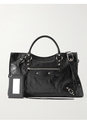 Balenciaga - Le City Medium Crinkled-leather Shoulder Bag - Black - One size