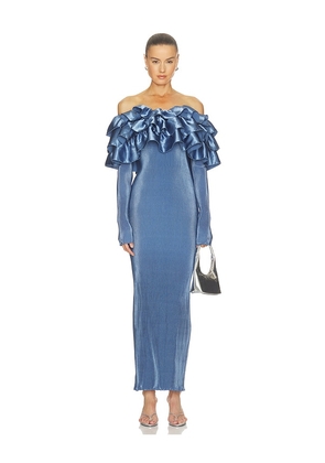L'IDEE Paris Sleeved Tube Dress in Blue. Size 6/XS. Also in 8/S, 10/M, 12/L.