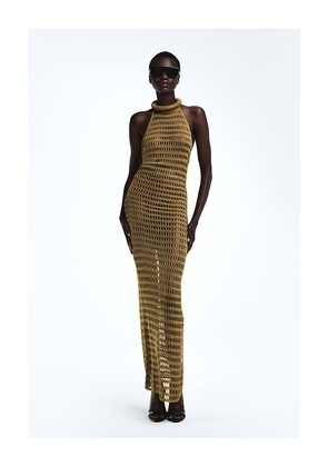 REVOLVE LOS ANGELES Bruni Crochet Gown in Metallic Bronze. Size XS. Also in S, M, L.