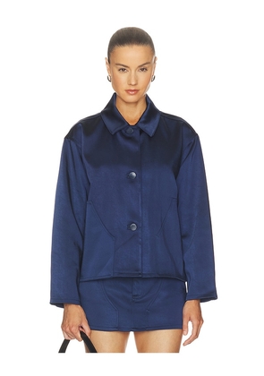RENGGLI Satin Jacket in Navy. Size S. Also in M.