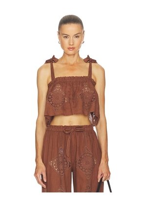 Tularosa Olivia Top in Brown. Size XXS. Also in XS, S, M, L, XL.