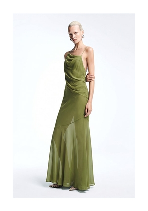 REVOLVE LOS ANGELES Siagre Silk Backless Gown in Green. Size S. Also in XS, M, L, XL.