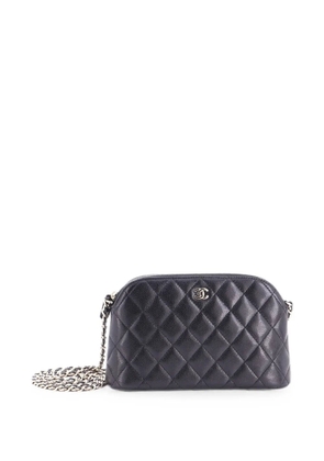 CHANEL Pre-Owned CC Dome Zip Clutch with Chain Quilted Caviar Small shoulder bag - Black